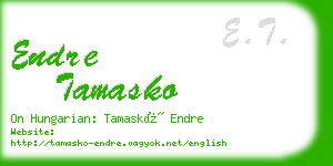 endre tamasko business card